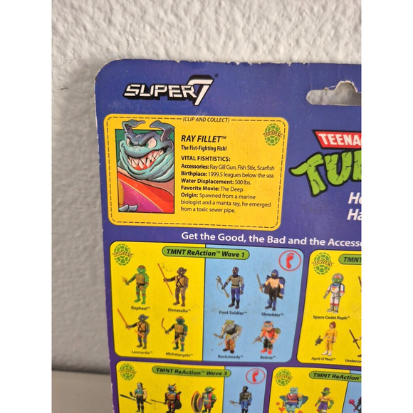 Teenage Mutant Ninja Turtles Reaction Super 7 TMNT Ray Fillet Figure Collectible - Picture 3 of 16